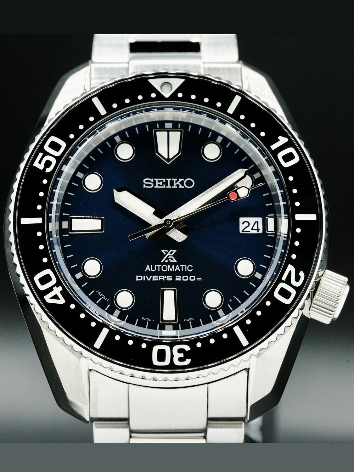 Seiko Prospex Marinemaster Automatic Scuba Divers Blue Dial Silver Steel Strap Watch for Men - SPB187J1