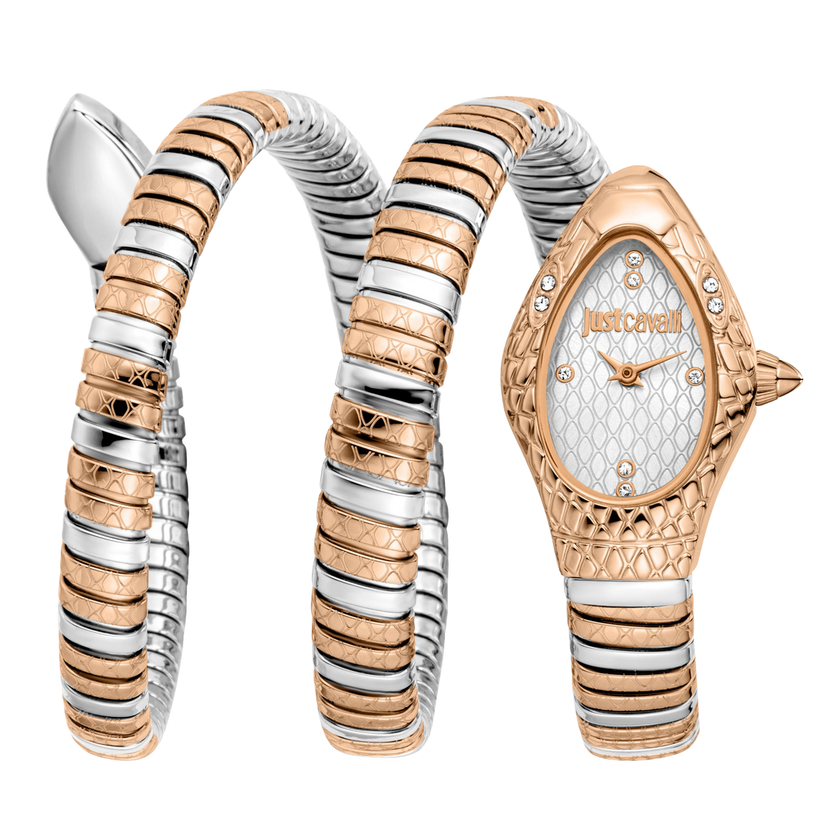 Just Cavalli Aurela White Dial Two Tone Steel Strap Watch for Women - JC1L374M0065