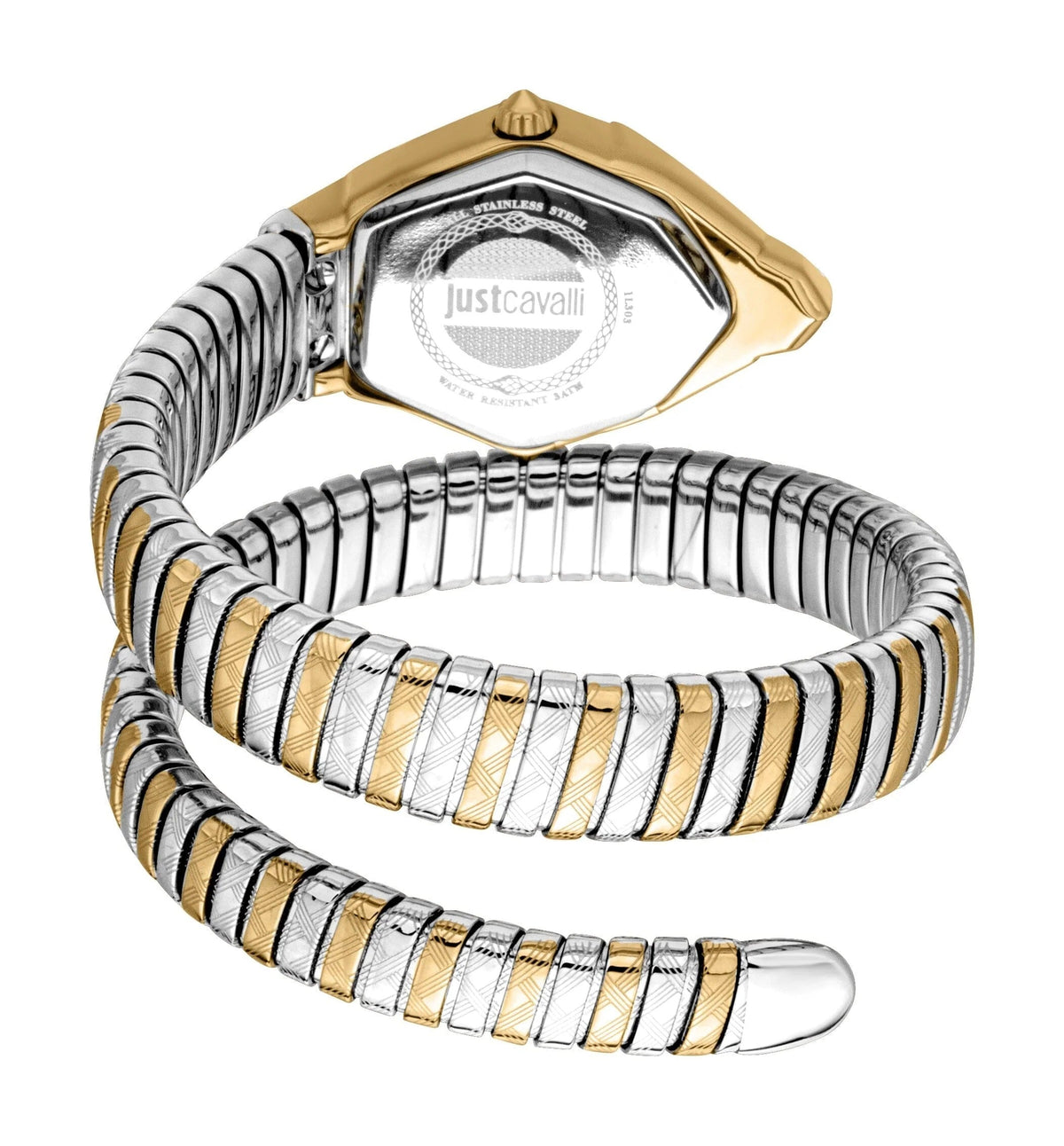 Just Cavalli Ornato Gold Dial Two Tone Steel Strap Watch for Women - JC1L303M0055