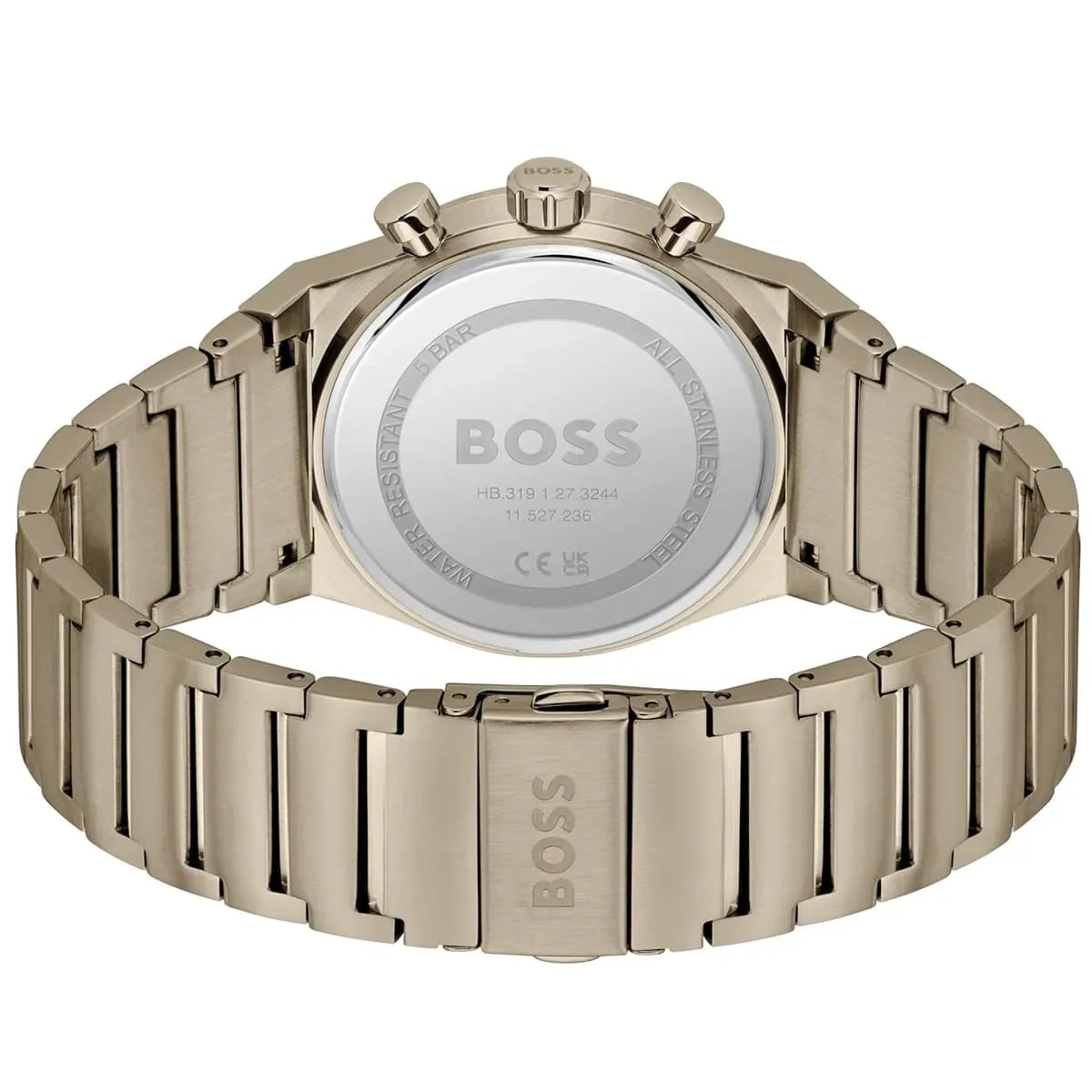 Hugo Boss Candor Chronograph Green Dial Brown Steel Strap Watch for Men - 1514222