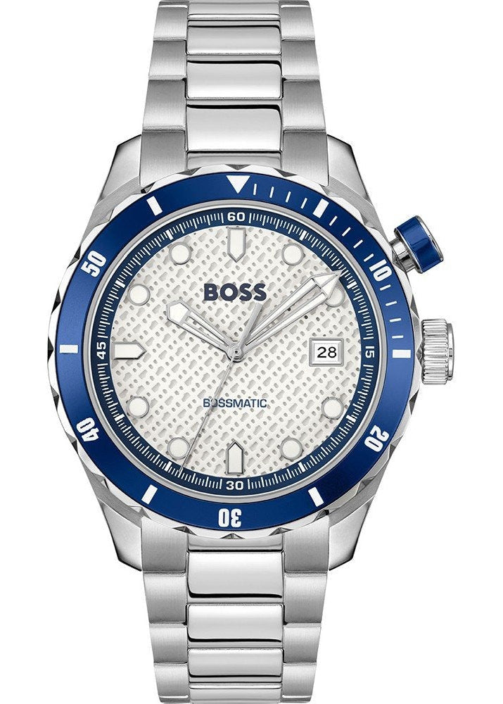 Hugo Boss Bossmatic Automatic White Dial Silver Steel Strap Watch for Men - 1514212