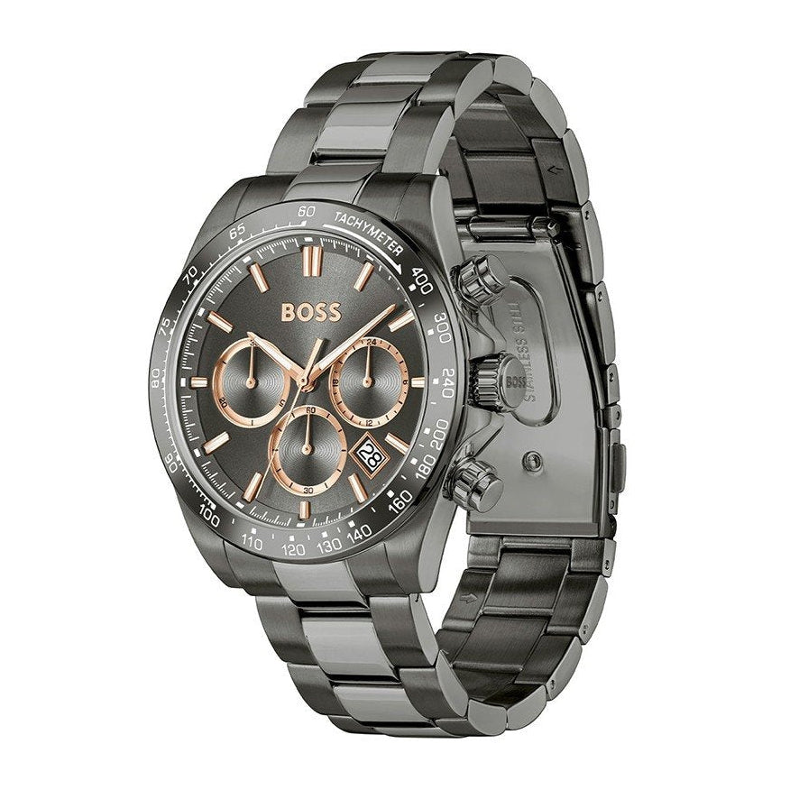 Hugo Boss Hero 2.0 Chronograph Grey Dial Grey Steel Strap Watch for Men - 1514299
