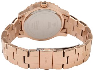 Guess Dazzler Diamonds Silver Dial Rose Gold Steel Strap Watch for Women - W0335L3