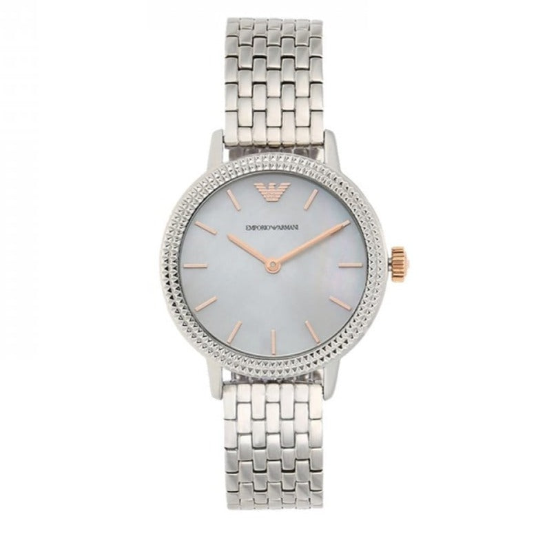 Emporio Armani Interchangeable Mother of Pearl Dial Silver Steel Strap Watch For Women - AR80020