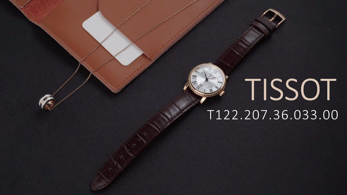 Tissot T Classic Carson Premium White Dial Brown Leather Strap Watch for Women - T122.207.36.033.00