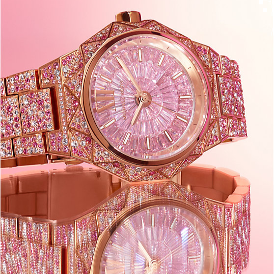 Michael Kors Raquel Three-Hand Crystals Pink Dial Rose Gold Steel Strap Watch For Women - MK7343