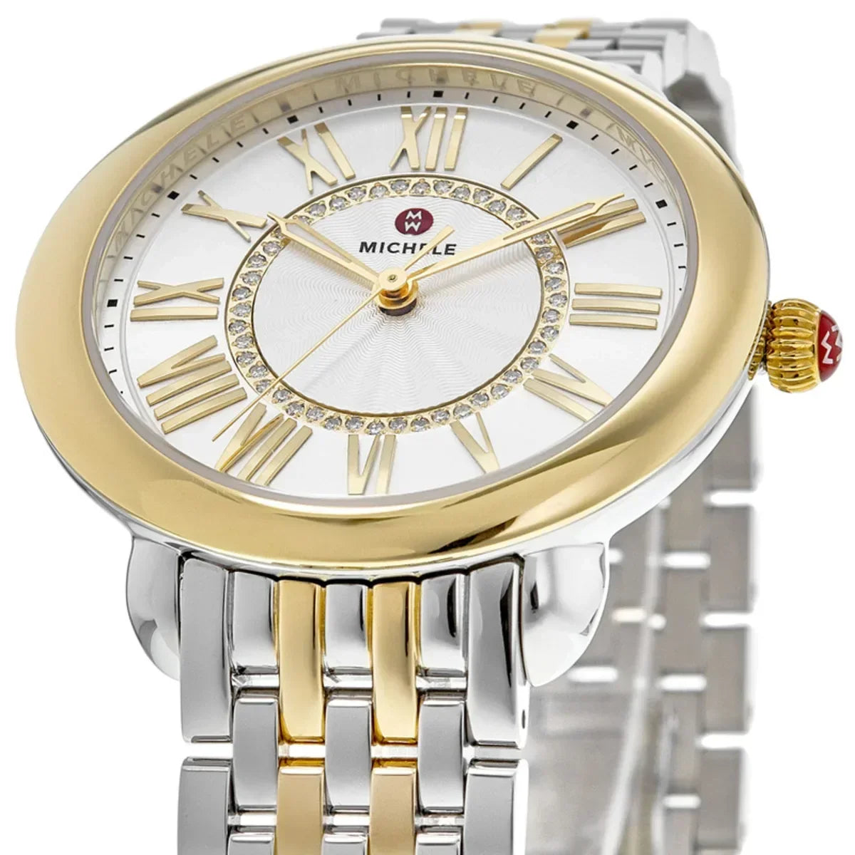 Michele Serein Mother of Pearl Dial Two Tone Steel Strap Watch for Women - MWW21B000015