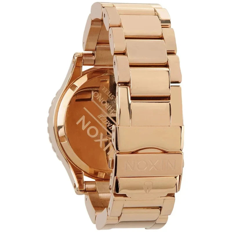 Nixon 42-20 Chrono Rose Gold Dial Rose Gold Steel Strap Watch for Men - A037-897