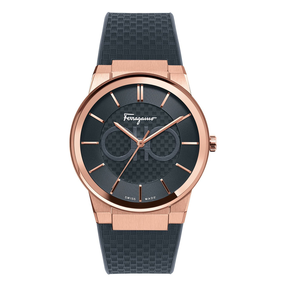 Salvatore Ferragamo Sapphire Black Dial Black Silicone Strap Watch for Men - SFHP00420