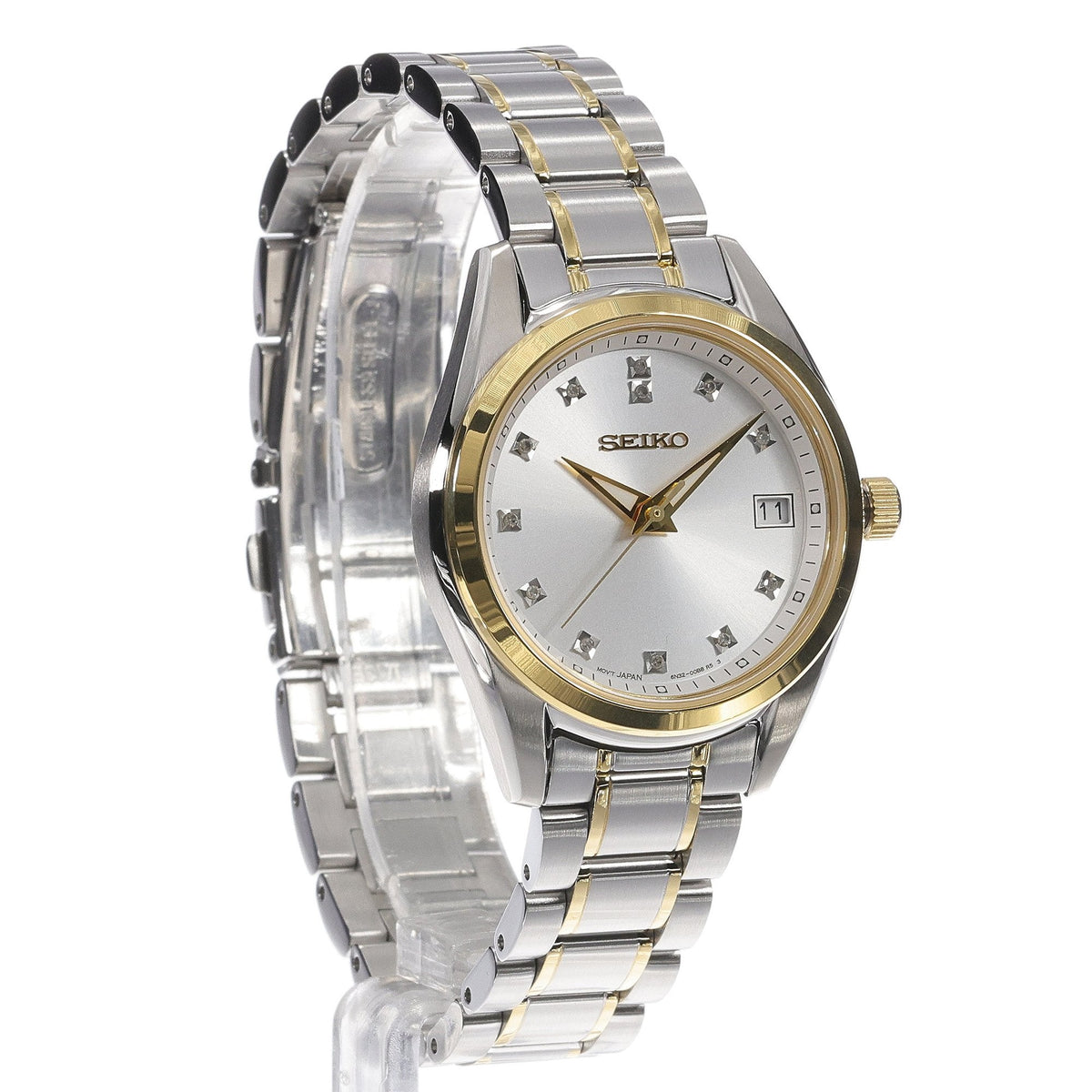 Seiko Diamond Silver Dial Two Tone Steel Strap Watch for Women - SUR582P1