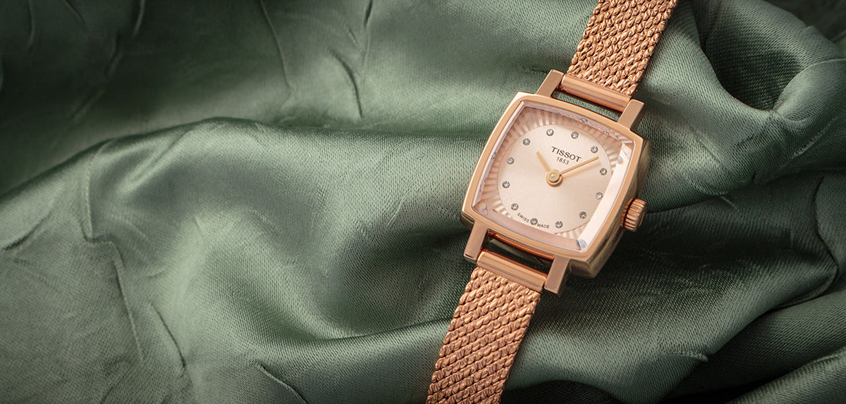 Tissot Lovely Square Lady Quartz Rose Gold Dial Rose Gold Mesh Bracelet Watch For Women - T058.109.33.456.00
