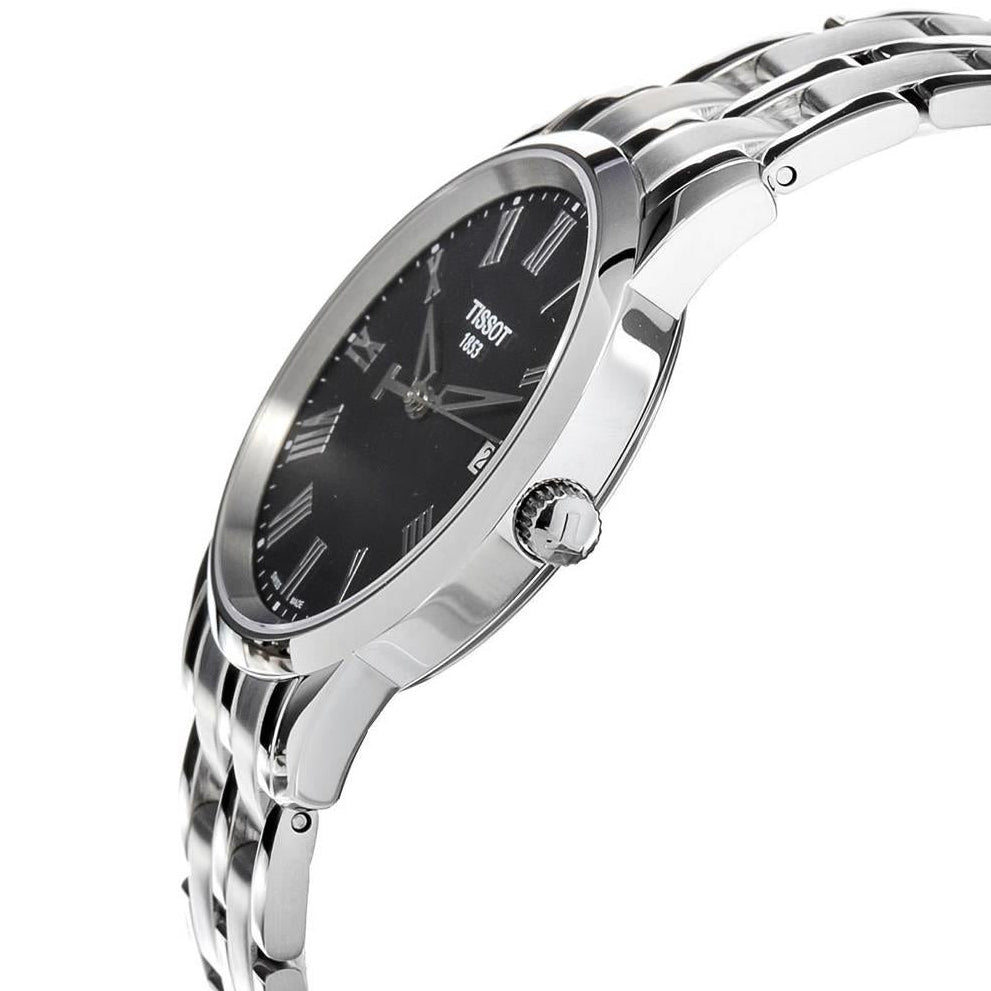 Tissot T Classic Dream Black Dial Silver Steel Strap Watch for Men - T033.410.11.053.01