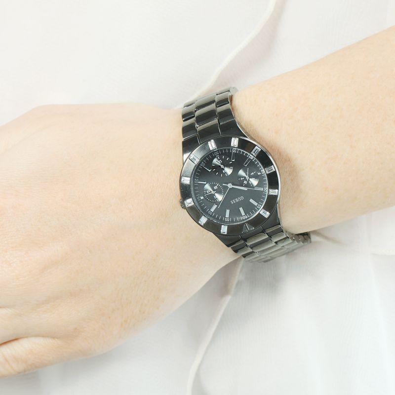 Guess XS Multifunction Quartz Brown Dial Brown Steel Strap Watch For Women - W0027L1